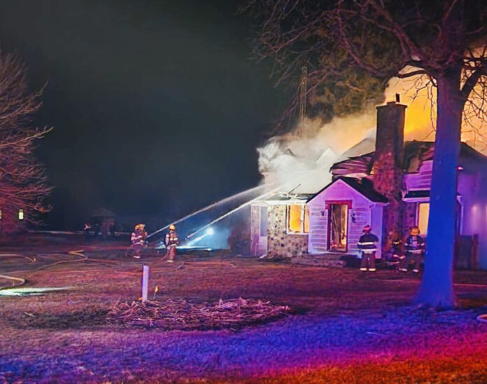 Petrolia/North Enniskillen Fire Photo A home on Petrolia Line in Brooke-Alvinston was heavily damaged in the Wednesday night fire.